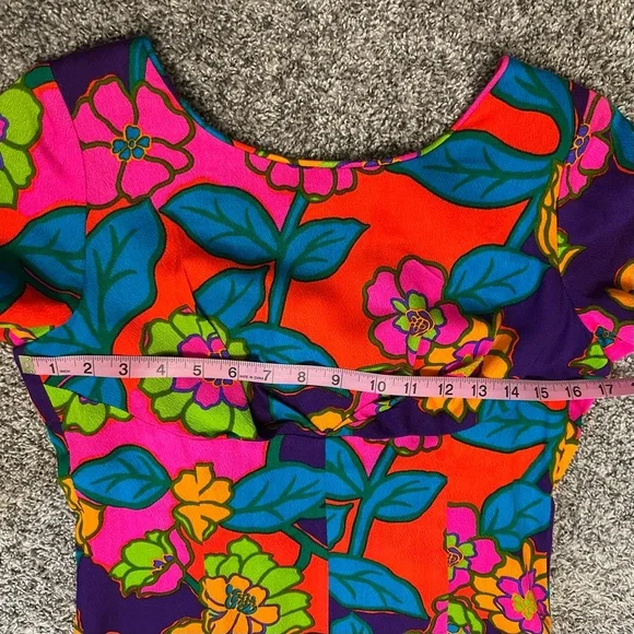 WALTAH CLARKE’S Vintage Hawaiian Shops Retro Groovy Multi Style 1035 Maxi Dress - Picture 10 of 13